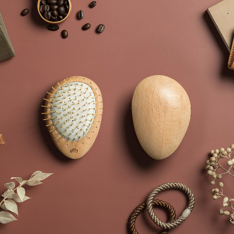 Uffy 無非遠紅外線按摩梳-原木色金針