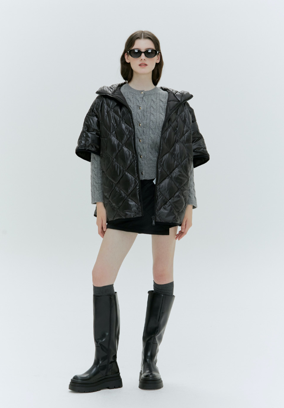 HACIE Overfit Quilted Down Poncho