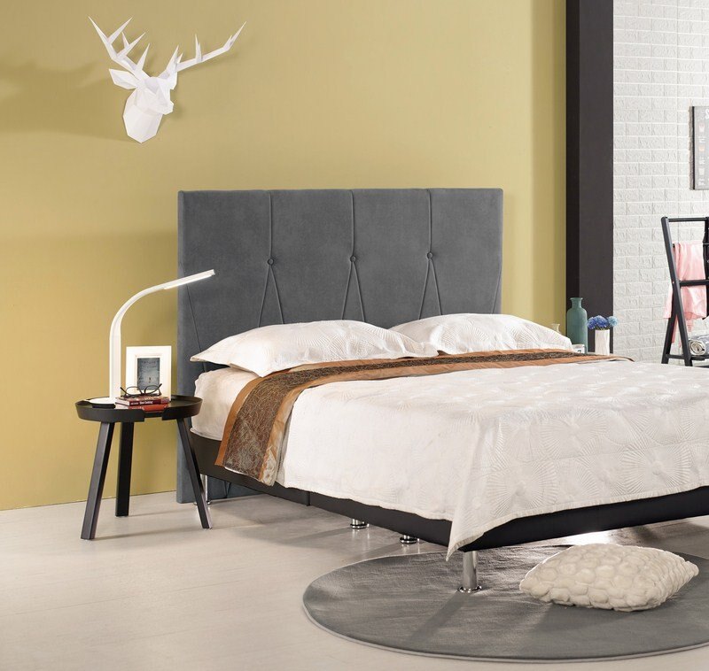 【石川家居】CM-164-3 喬安娜6尺灰布床頭片+ 皮革床底 (共兩件) 台北到高雄搭配車趟免運/滿三千搭配車趟免運