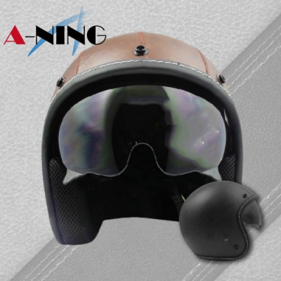 皮革，特殊車縫邊條線 速乾型內襯布：新機能性超細纖維 抗菌防臭特殊的異型斷面結構 高密度防撞吸震棉 弧度人體工學 內墨鏡版本，質感車縫，重機最愛