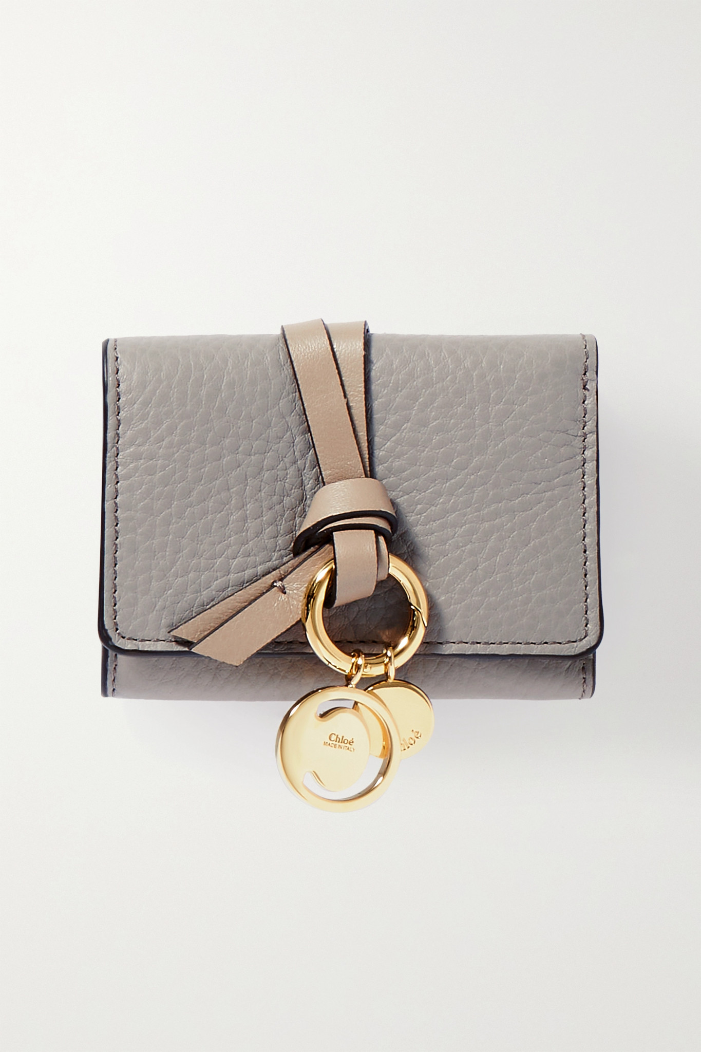 Chloé - Alphabet Textured-leather Wallet - Gray - one size