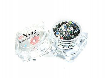 星星亮片-雷射銀 3mm 指甲貼飾-適用水晶/光療/彩繪指甲-甜心美甲材料509bk