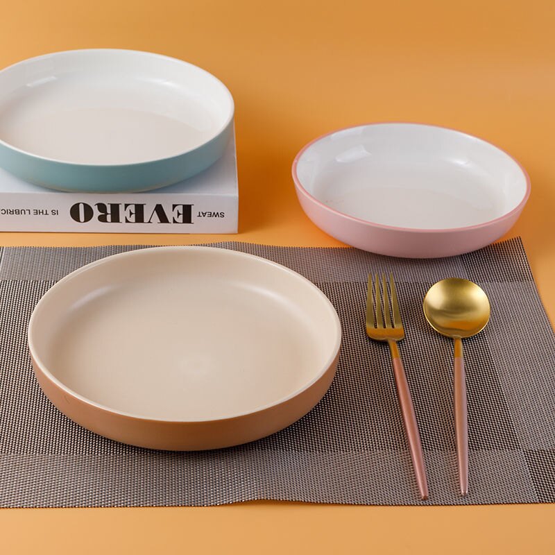 陶瓷菜盤子深湯盤飯盤魚盤北歐西餐盤家用餐具碟子心形水果盤烤盤