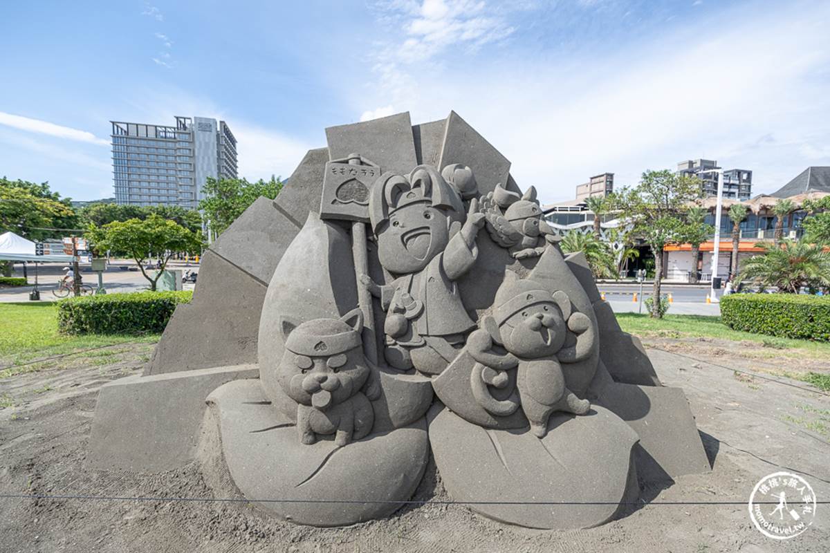 桃太郎、埃及法老現身！「2023八里沙雕展」免費拍16座神話作品，再賞光雕秀