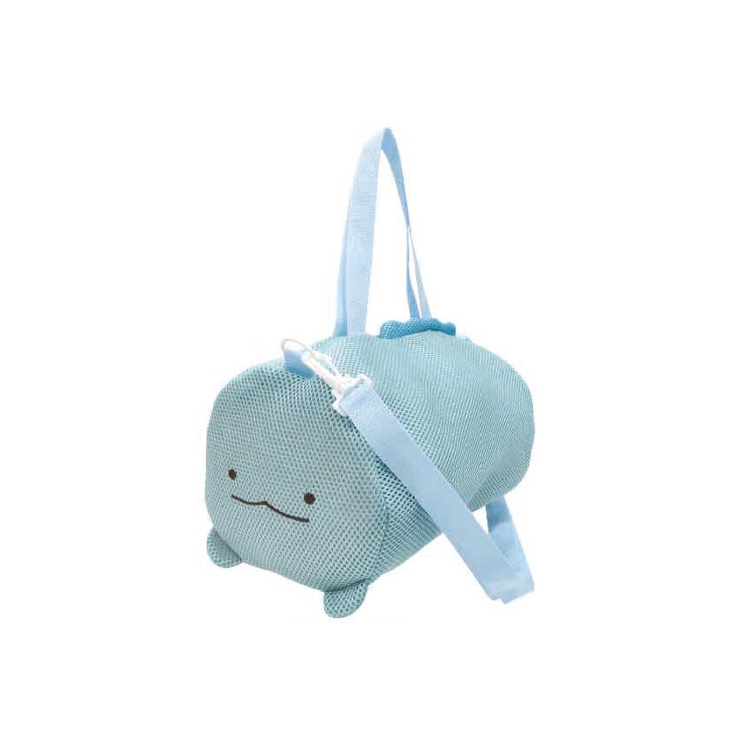 超可愛角落生物來啦～～。可側背、手提。容量夠大，當行李袋也OK。網眼材質，可機洗;近幾年竄升為人氣王的角落生物，萌翻天的外表、喜歡躲在小角落的可愛設定，讓編媽也忍不住深陷其魅力！這次就要帶來多種可愛的