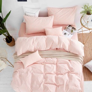 100%精心挑選棉花提取纖維 水洗工藝不易縮水 棉麻般舒適親膚 日式簡約色織美學