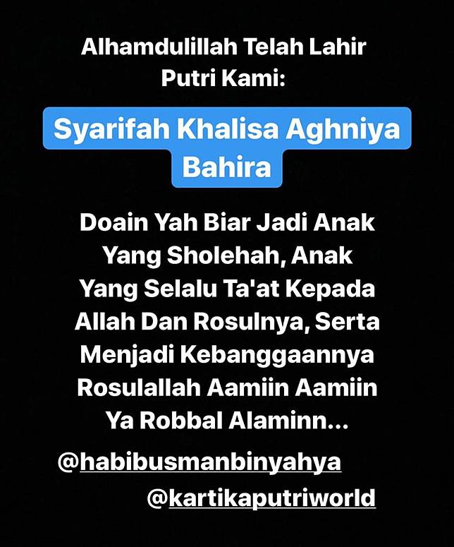 Ini Doa Habib Usman Untuk Putrinya Yang Baru Lahir Menyentuh