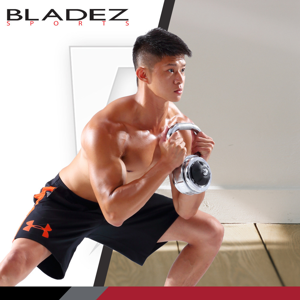 商品特色 壺鈴可自行增加槓片調整重量 更多訓練方式卻更經濟的花費 核心肌群訓練及爆發力都能提升 商品規格 品牌bladez 品名hcb1-可調式壺鈴 短槓心 13.2cm可裝2片電鍍槓片/重量0.4k