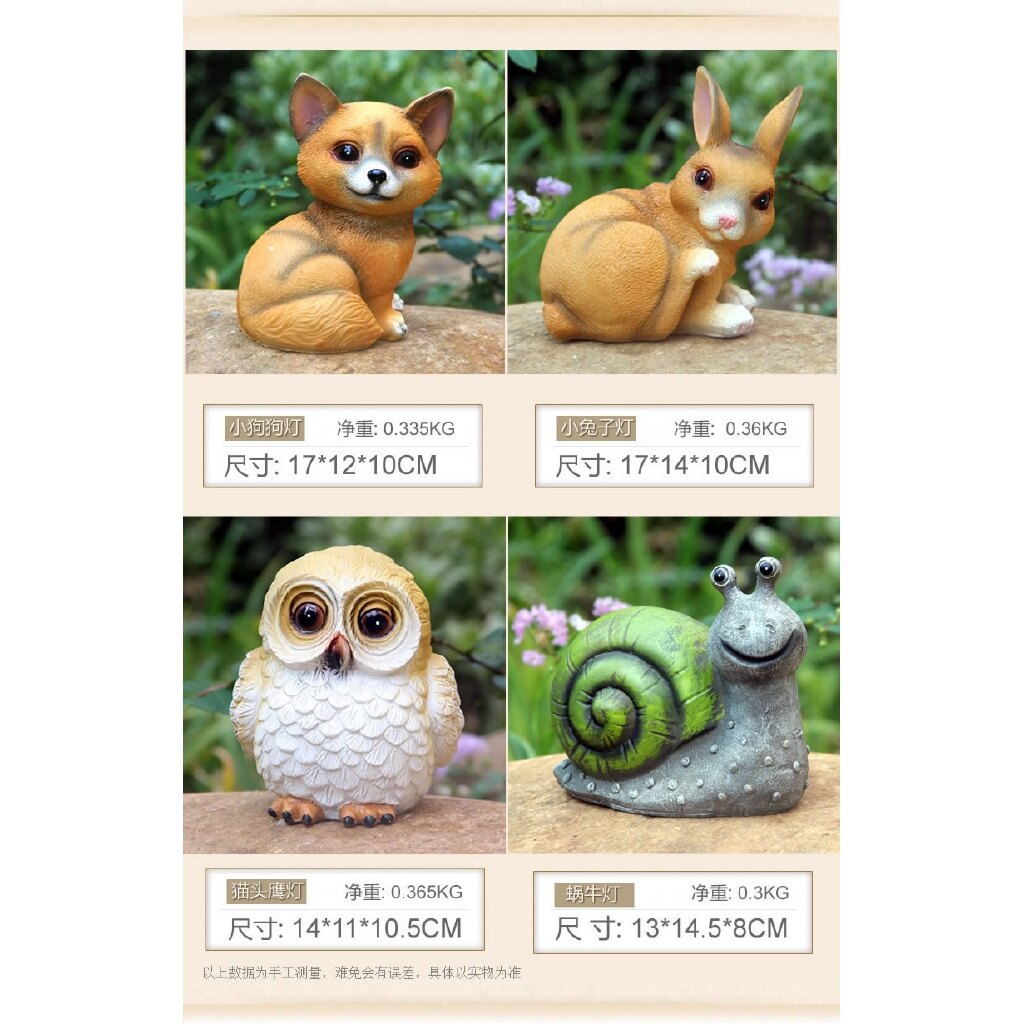 【臺灣專供】超可愛 2019款戶外太陽能庭院燈擺件 動物燈LED花園裝飾景觀燈 家用陽臺露 裝飾燈