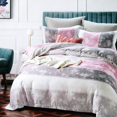 Saint Rose頂級精緻100%天絲兩用被床包組(包覆高度35CM)-瑪麗-藍 加大