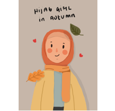Hijab girl in autumn