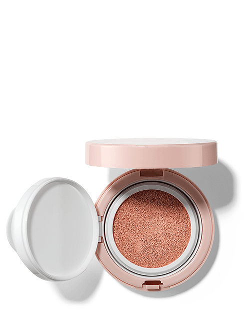 首創！第一支氣墊素顏霜！校正膚色、清新底妝、防曬、打亮等超多用途，100%物理防曬，一拍自帶粉紅濾鏡，帶給肌膚輕透粉嫩好氣色。以粉撲沾取適量氣墊拍打於臉部，可快速修飾及提亮膚色。 | 天生麗質粉美肌氣