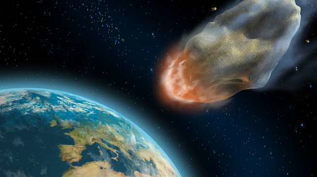 Ilustrasi asteroid mendekati Bumi. (Shutterstock)