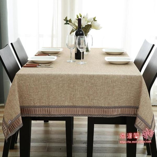 桌布 歐式桌布布藝長方形家用小清新素色純色茶几桌旗台布墊餐桌布套裝 3色