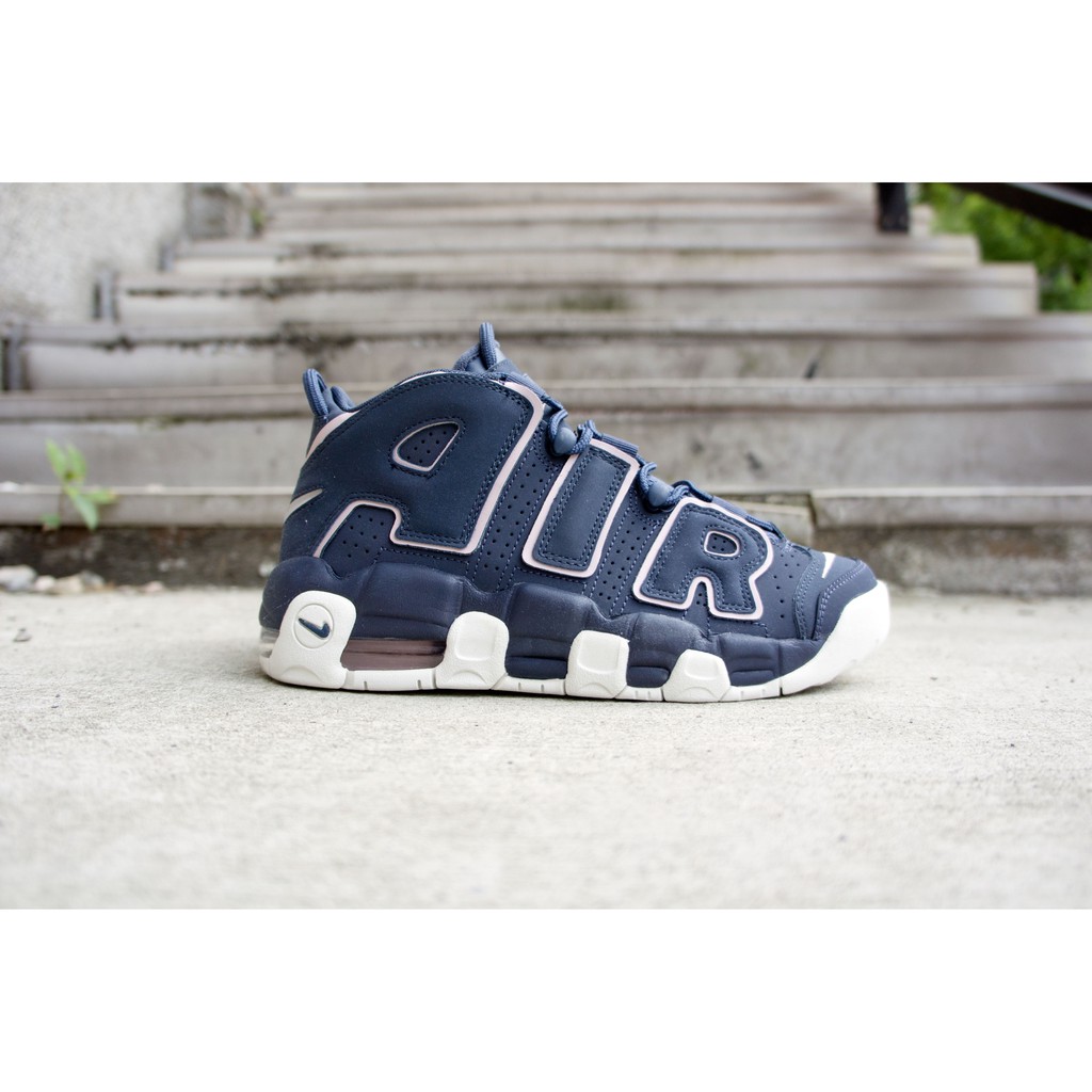 【A-KAY0】NIKE 女 AIR MORE UPTEMPO GS 皮革 深藍淺玫瑰粉白【415082-402】