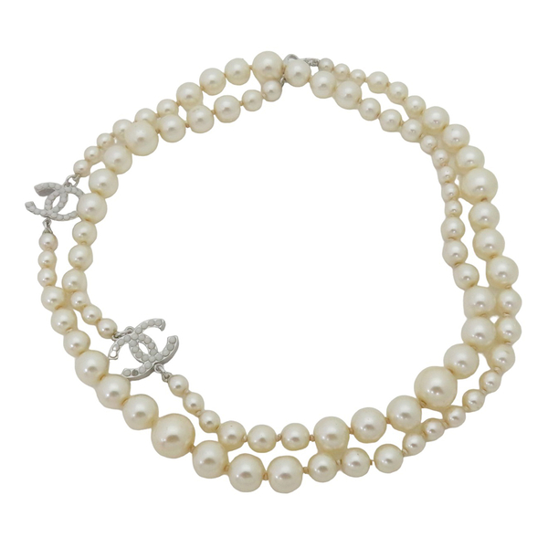 CHANEL 香奈兒 雙C珍珠項鍊 2005 缺珠 【二手名牌BRAND OFF】