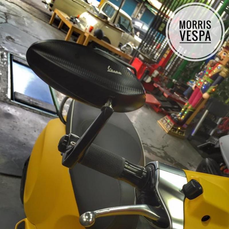 ［ Morris Vespa ] Vespa 原廠手把鏡 菱形 藍鏡