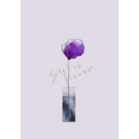 大人女子向けスタイリッシュ花・パープル