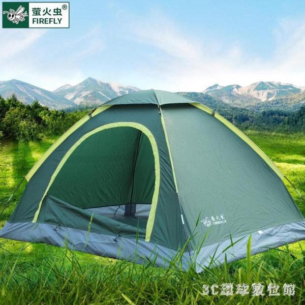 帳篷郊游加厚防雨家庭野營野外露營螢火蟲戶外帳篷2-3-4人手搭單雙人LB15871【3C環球數位館】