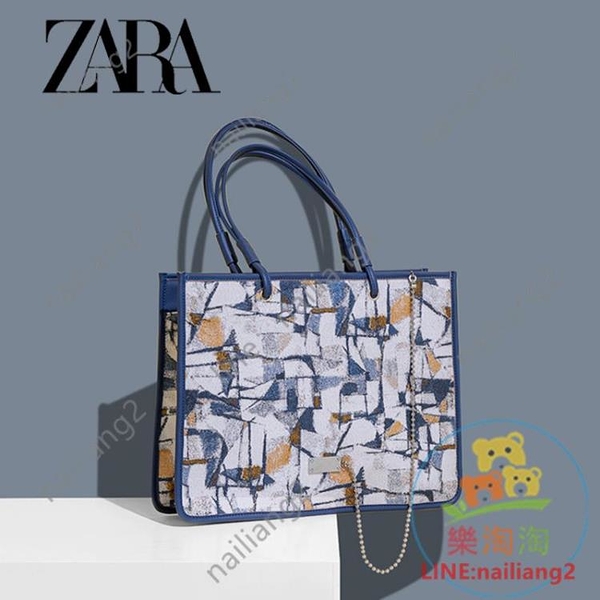 托特包 ZARA包包女包新款小眾大學生油畫上課大容量通勤托特包單肩手提包【樂淘淘】
