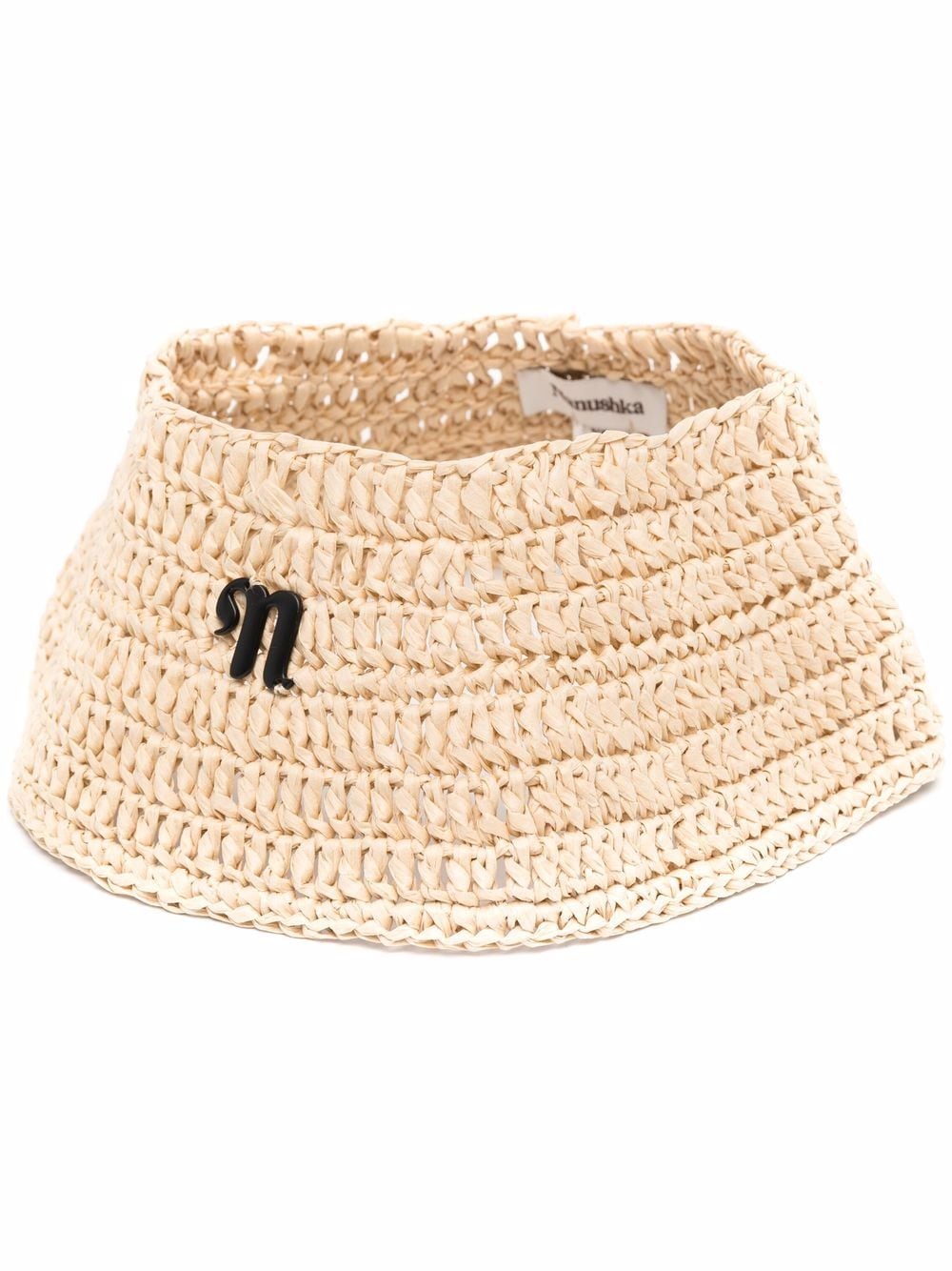 Nanushka - logo-plaque detail sun hat - unisex - Zinc/Rayon - XS/S - Neutrals