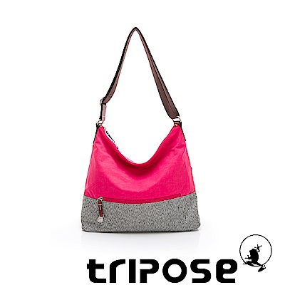 tripose 漫遊系列岩紋輕巧側肩背包 桃紅