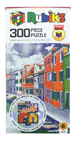 Put your skills to the test with Rubik's brand jigsaw puzzles with trademarked, square die-cut piece