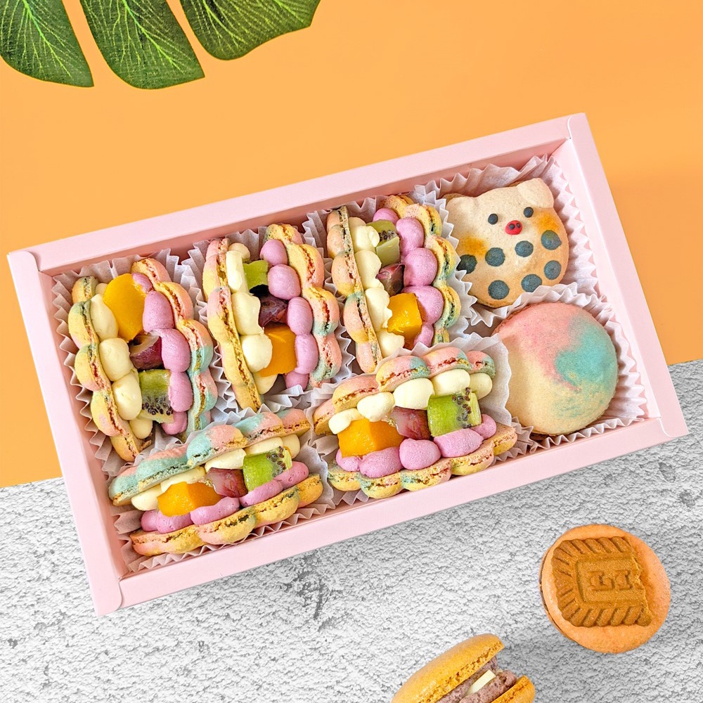 【菲斯尼】盛夏冰沙禮盒7入 手作 手工 法式 馬卡龍 休閒 零食 甜點 蛋糕 餅乾 送禮 快速出貨 芒果 奇異果 葡萄 消暑