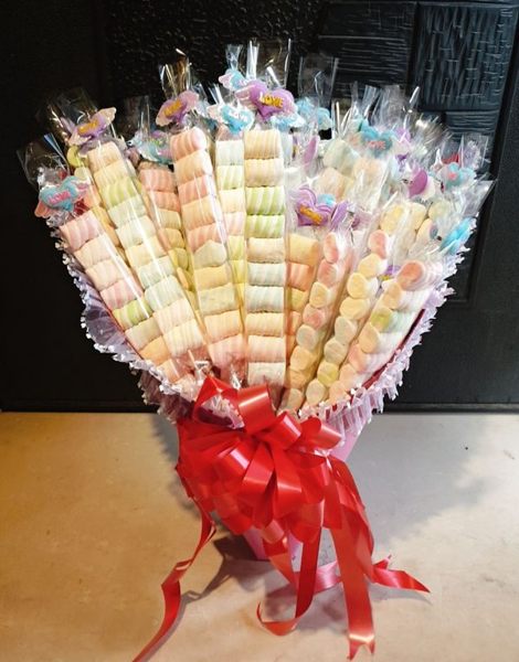 娃娃屋樂園~二次進場分享花束40支巨無霸棉花糖 每組3500元/婚禮小物/送客禮