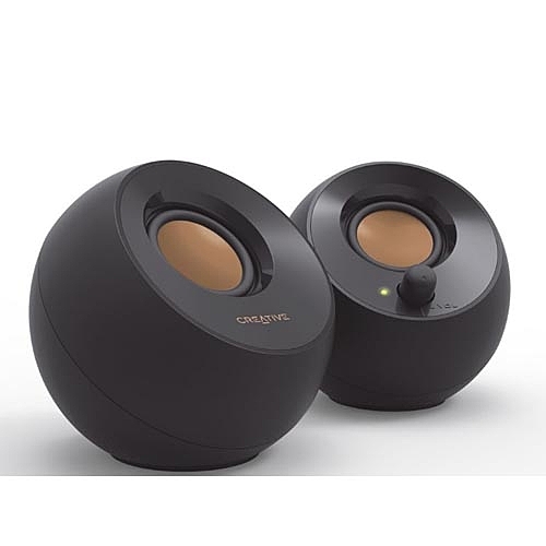 時尚優雅的2.0揚聲器系統 具有45°高架音響舞台 單根USB線供電 寬度僅為4.4英吋