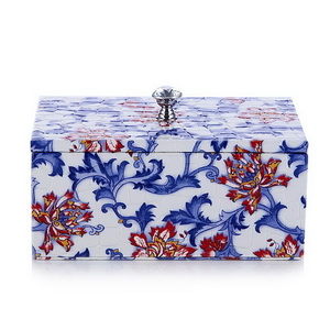 青花瓷系列--姹紫嫣紅-水鑽短版收納盒-糖果盒