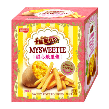 低溫真空工法製成►嚴選食材，香脆口感►台灣在地地瓜條；鹹甜調味，甜脆好吃►大人小孩都喜歡的零食→點我看✩5盒組✩平均58/盒★卡迪那95℃薯條系列★→【鹽味】→【海苔】→【地瓜條】→【松露】→【黑胡椒