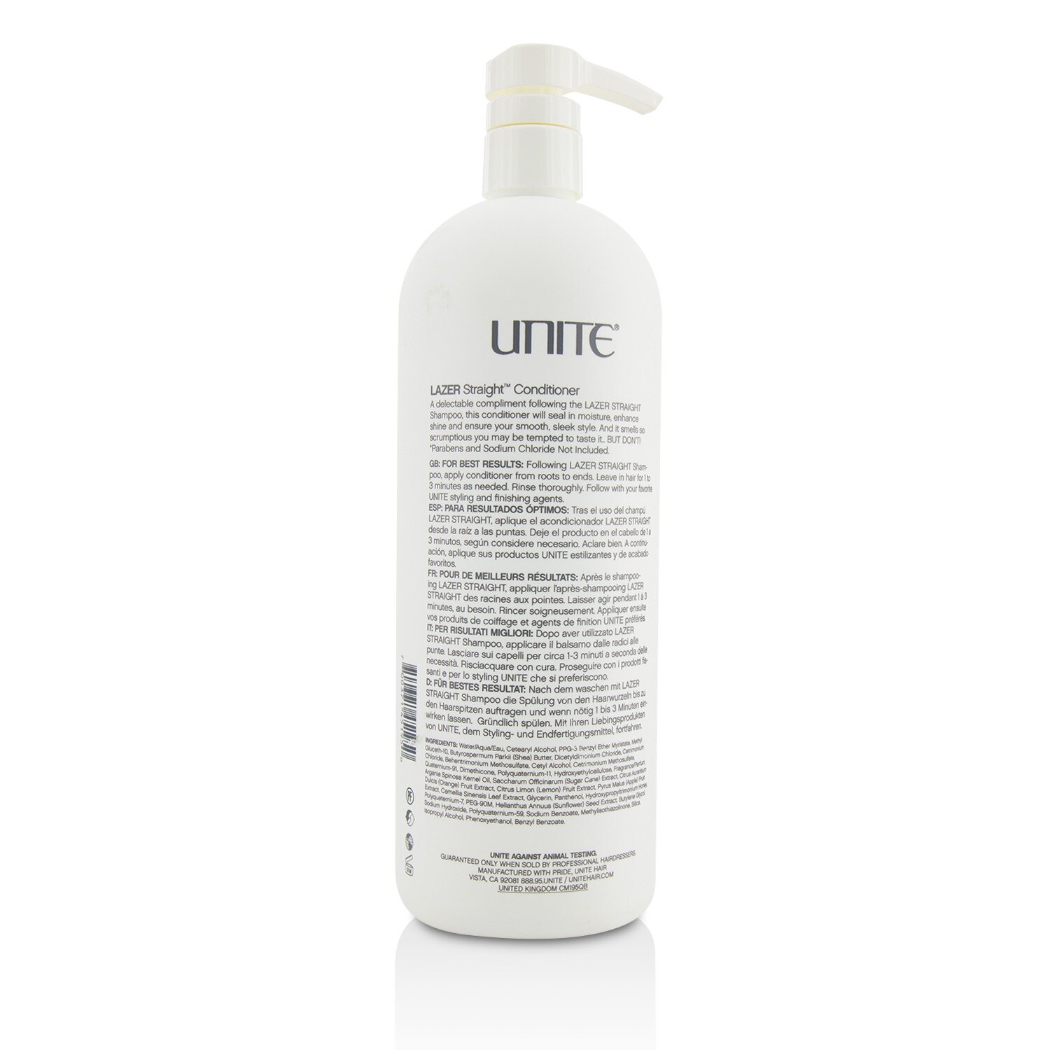 Unite 順髮潤髮乳Lazer Straight Conditioner(柔滑光澤) 1000ml/33.8oz