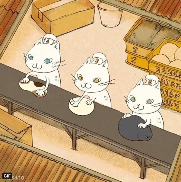 Gifアニメになった猫たちの不思議な世界観がクセになる