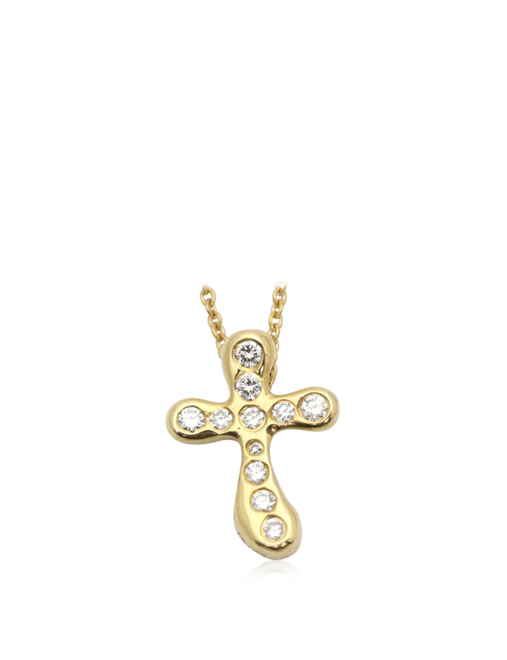 [產品信息] 品牌：TIFFANY＆Co。 類型：點十字 性別：女 顏色：金色 [尺寸（厘米）] 總長：40cm [尺寸（英寸）] 總長度：15.7英寸 總重：2.66克 [材料] 18K金/鑽石首飾