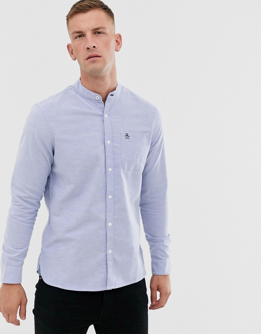 Shirt by Original Penguin For your daytime thing Grandad collar Button placket Chest pocket Small lo