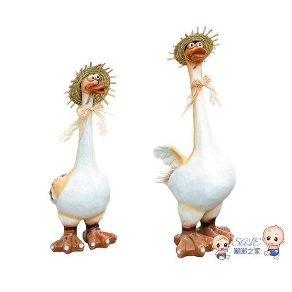 庭院擺件 庭院花園林戶外幼兒園藝裝飾品創意卡通動物擺設樹脂可愛鴨子擺件T 1色
