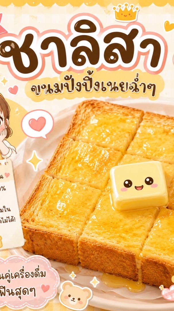 ขนมปังปิ้งเนยฉ่ำ🍞🥞Byชาลิสา