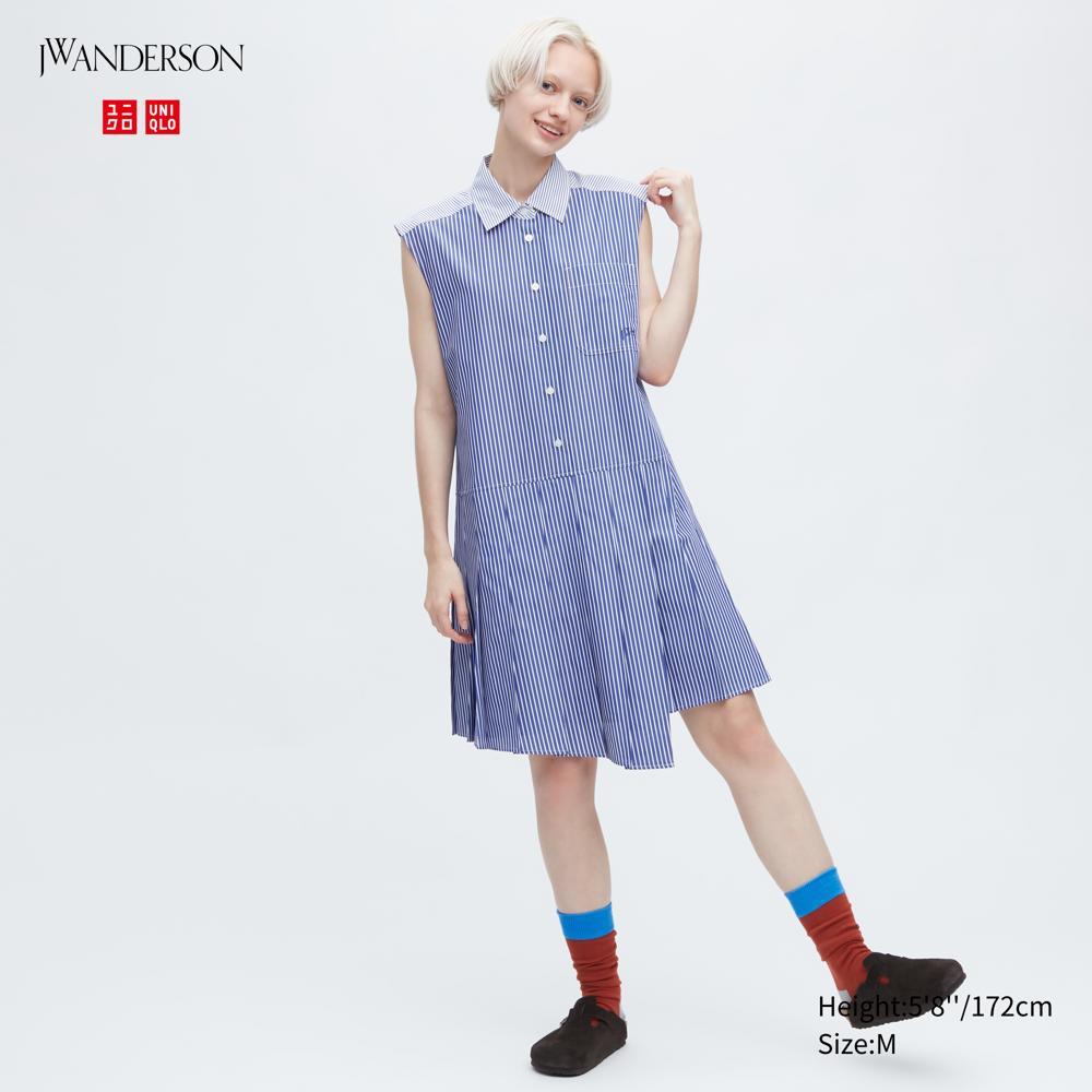 JW ANDERSON 條紋襯衫式洋裝(無袖)
