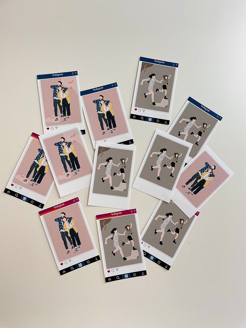 【客製似顏繪 拍立得 3款】似顏繪 情侶 情人節禮物 生日禮物