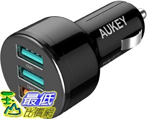 [9美國直購] 車載充電器 AUKEY USB Car Charger, 42W Quick Charge 3.0 Car Charger for iPhone 11/11 Pro/Xs/Max/XR