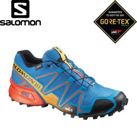 【SALOMON 索羅門 男款Speedcross 3 GORE-TEX 野跑鞋〈藍/蕃茄紅〉】370967/防水/休閒鞋/登山鞋★滿額送