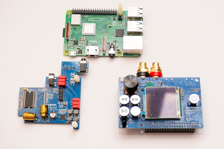 筆者以Raspberry Pi 3 Model B+與NanoSound DAC 2、NanoSound Amp 10^2進行測試。