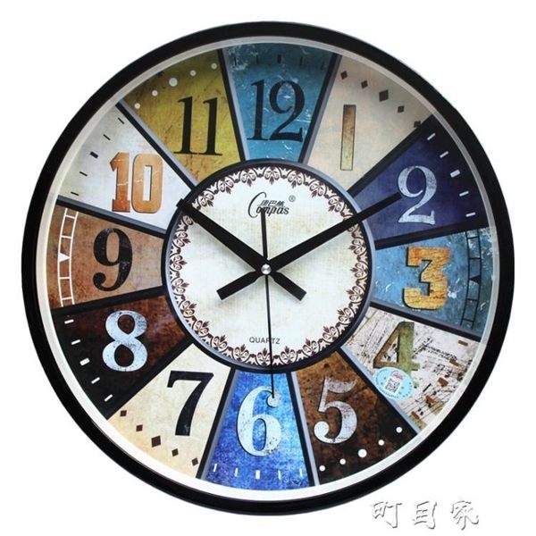 絲歐式復古靜音掛鐘客廳簡歐仿古掛錶美式鄉村懷舊北歐時鐘錶 盯目家
