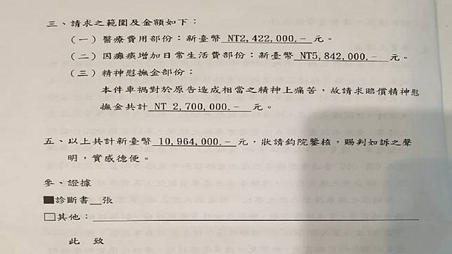 男網友提到自己日前與1輛雙載機車發生擦撞，對方是2位75歲的老人，竟對他求償1100萬。(圖／翻攝自爆料公社)