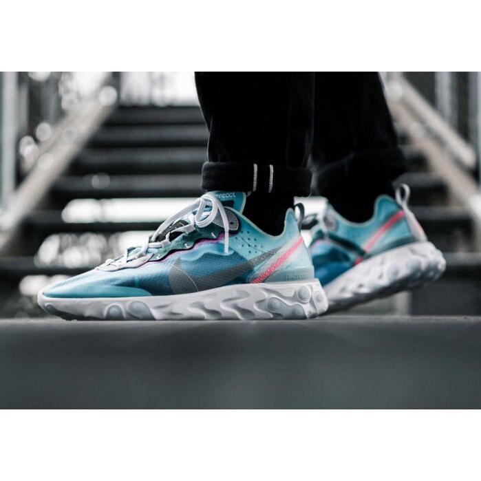 【日本海外代購】Nike React Element 87 Royal Tint 半透明 水藍 冰藍 男女 AQ1090-400