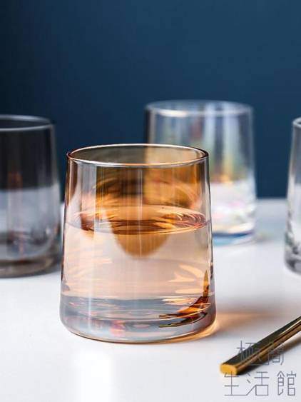 炫彩玻璃杯子家用喝水杯飲料果汁杯啤酒杯威士忌酒杯 愛尚優品