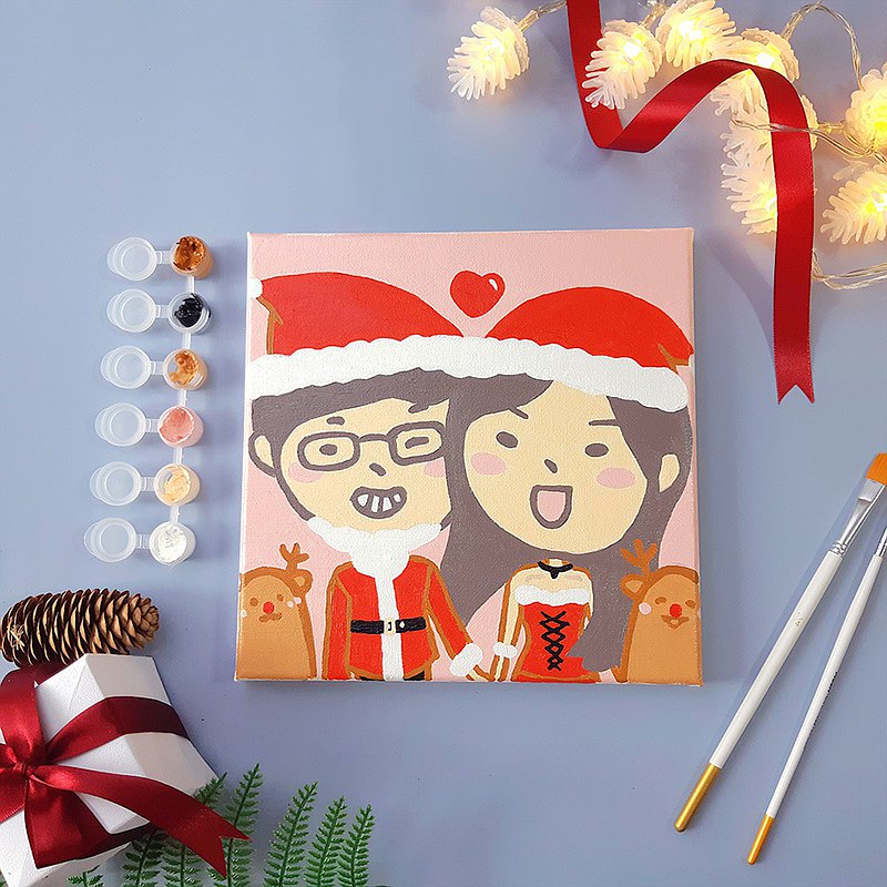 聖誕節限定背景，只有這段期間才有！不要錯過了唷～每一幅裡面都有附一幅畫布、顏料組、壁掛釘組，以及 Moda專屬畫筆 1組3支 (粗/中/細)
