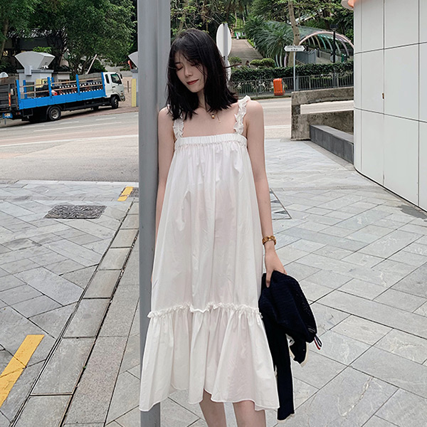 現貨★原價1980特價990★MAY15 洋裝 蕾絲荷葉方形領洋裝【VDF0349】2色 DORA