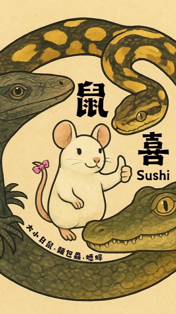 🐭鼠喜Sushi爬蟲、餌料供應廠